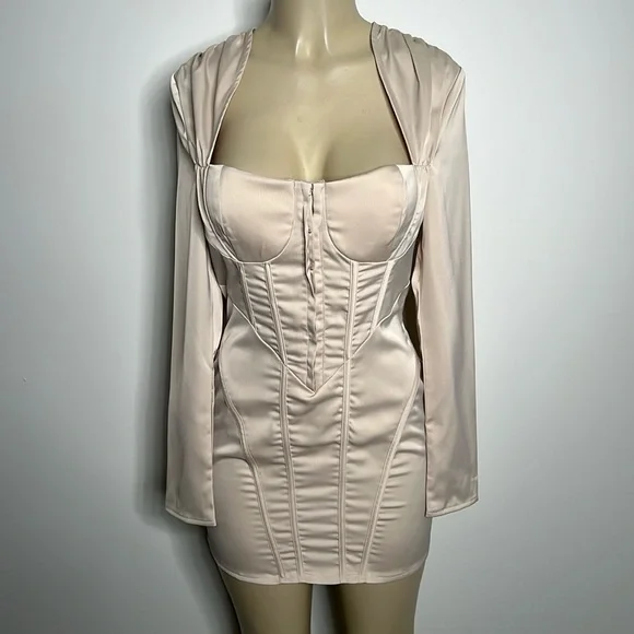 white christmas dresses Jessie Liu Satin Cowl Neck Dress-Champagne – Details Direct main image 0